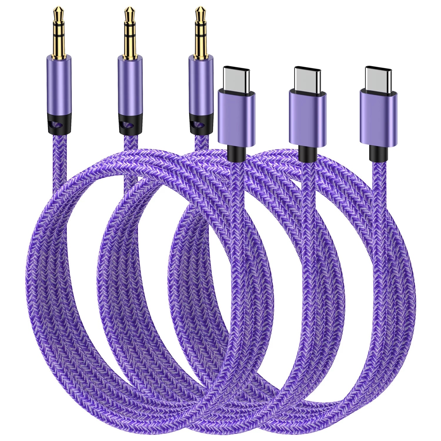 Aux to USB C, 3PACK Aux Cord to Type C USB C to Aux Adapter