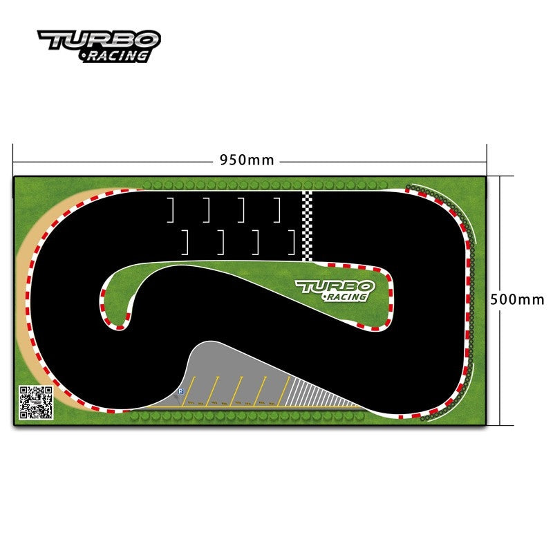 Turbo Racing 1/76 Mini RC Car Parts Plastic Rubber Race Track Small (500mm x 950mm)
