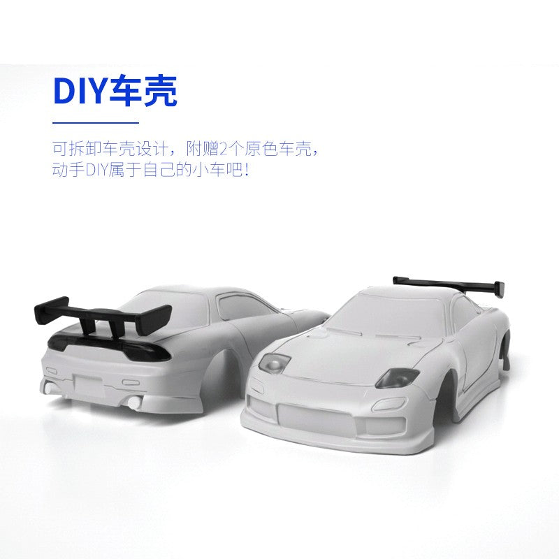 Turbo Ready to Run 1:76 Scale RC Sport Car Table Racing Remote Control Mini Model Car Mini Full Proportional RTR Kit Toys (C71-RD) Red