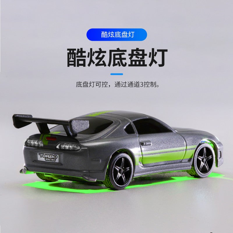 Turbo Ready to Run 1:76 Scale RC Sport Car Table Racing Remote Control Mini Model Car Mini Full Proportional RTR Kit Toys (C73)