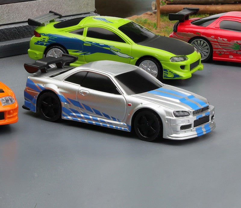 Turbo Ready to Run 1:76 Scale RC Sport Car Table Racing Remote Control Mini Model Car Mini Full Proportional RTR Kit Toys (C74-LE) Limited Edition