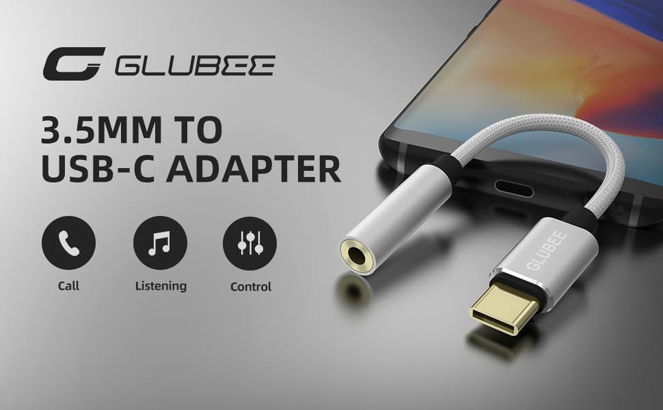 USB Type C to 3.5Mm Female Headphone Jack Adapter, USB C to 3.5MM Adapter Braided Nylon Cable DAC Adapter Compatible with Iphone 15 Series Ipad Pro 2023 Galaxy S24 Pixel 8 Mate 60 Pro