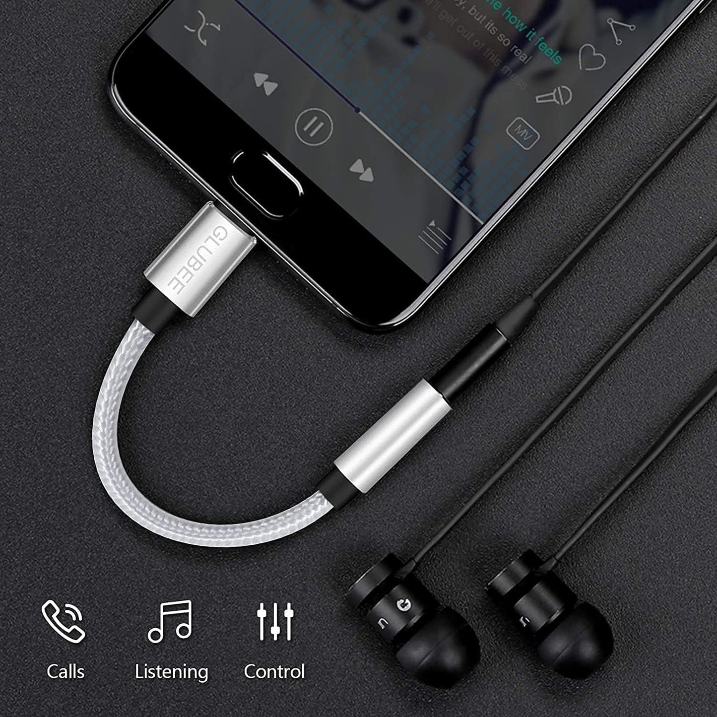 USB Type C to 3.5Mm Female Headphone Jack Adapter, USB C to 3.5MM Adapter Braided Nylon Cable DAC Adapter Compatible with Iphone 15 Series Ipad Pro 2023 Galaxy S24 Pixel 8 Mate 60 Pro