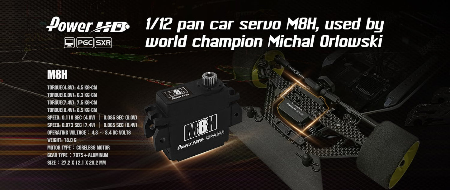 Power HD M8H 1/12 Pan Car High Voltage Steel & Aluminum Gear Digital Servo