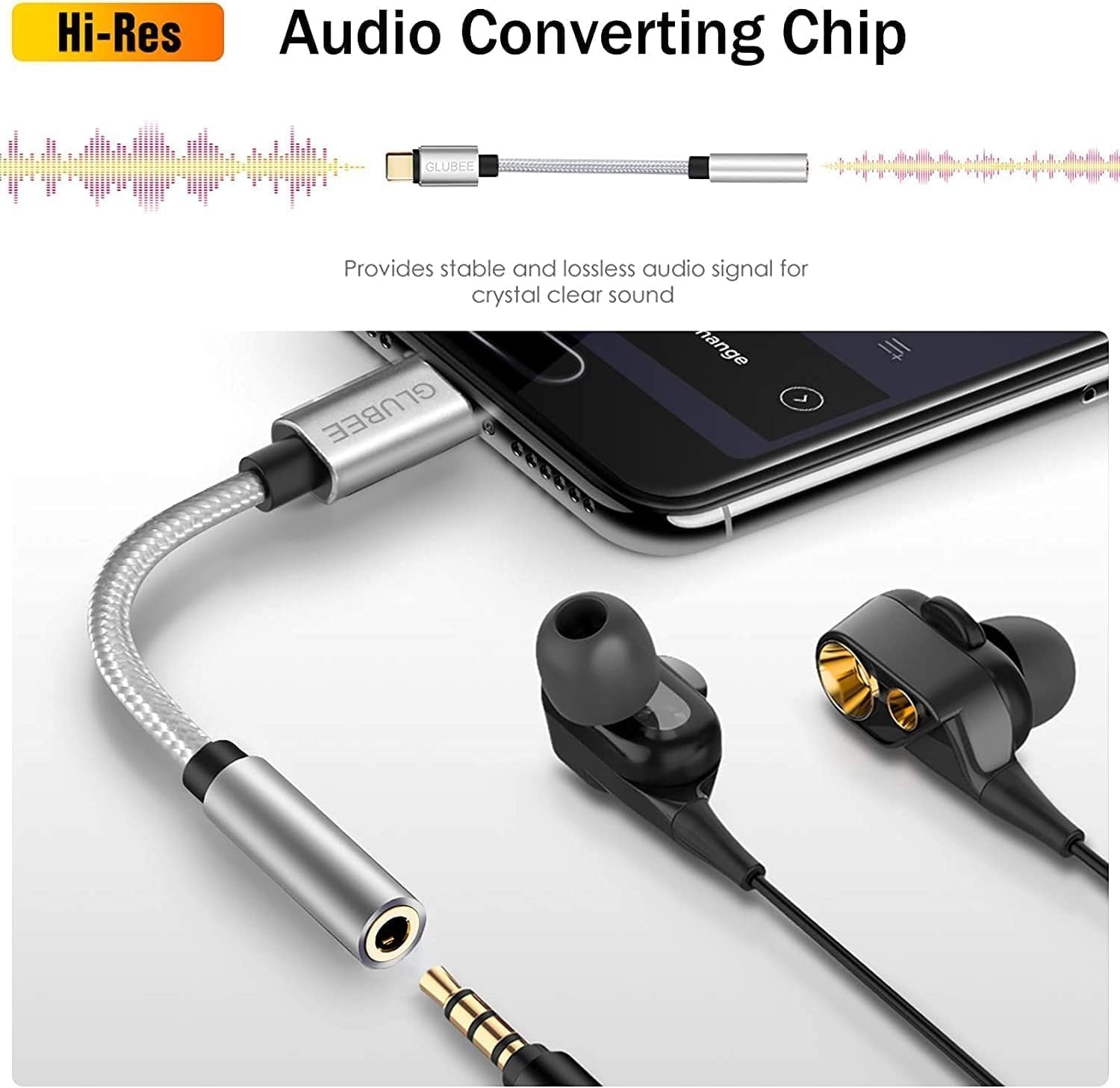 USB Type C to 3.5Mm Female Headphone Jack Adapter, USB C to 3.5MM Adapter Braided Nylon Cable DAC Adapter Compatible with Iphone 15 Series Ipad Pro 2023 Galaxy S24 Pixel 8 Mate 60 Pro